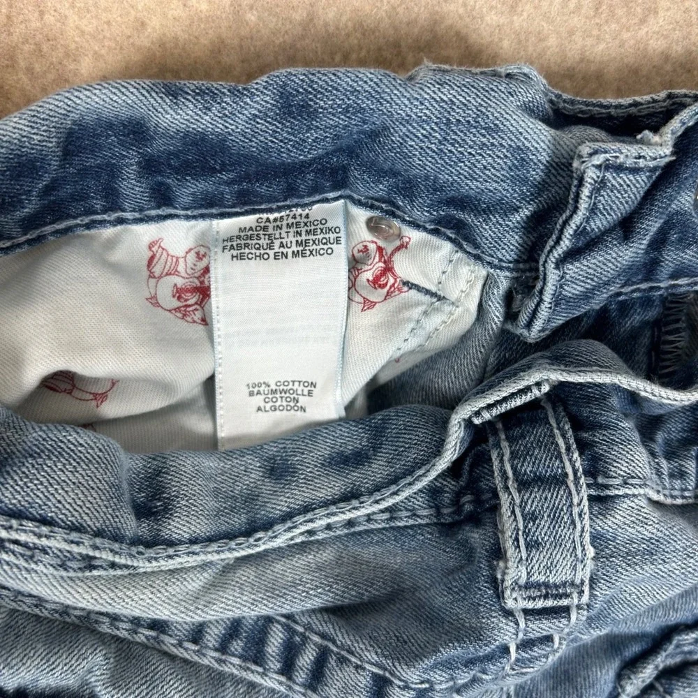True Religion Jeans Mens 33 Blue Bleach‎ Splatter Patchwork Distressed Denim